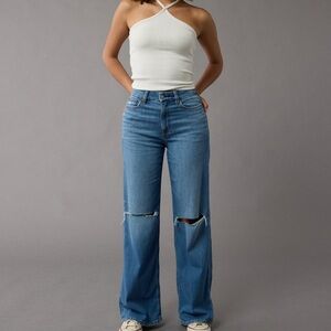 American Eagle Outfitters Dreamy Drape Curvy Wide Leg Jeans